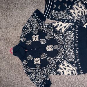 AMIRI Blue and White Knit Sweater